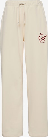 Calvin Klein Jeans Loosefit Broek in Beige: voorkant