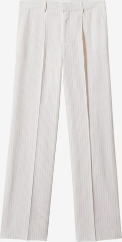 MANGO Regular Pantalon in Wit: voorkant