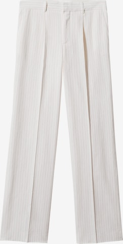 Regular Pantalon à plis MANGO en blanc : devant