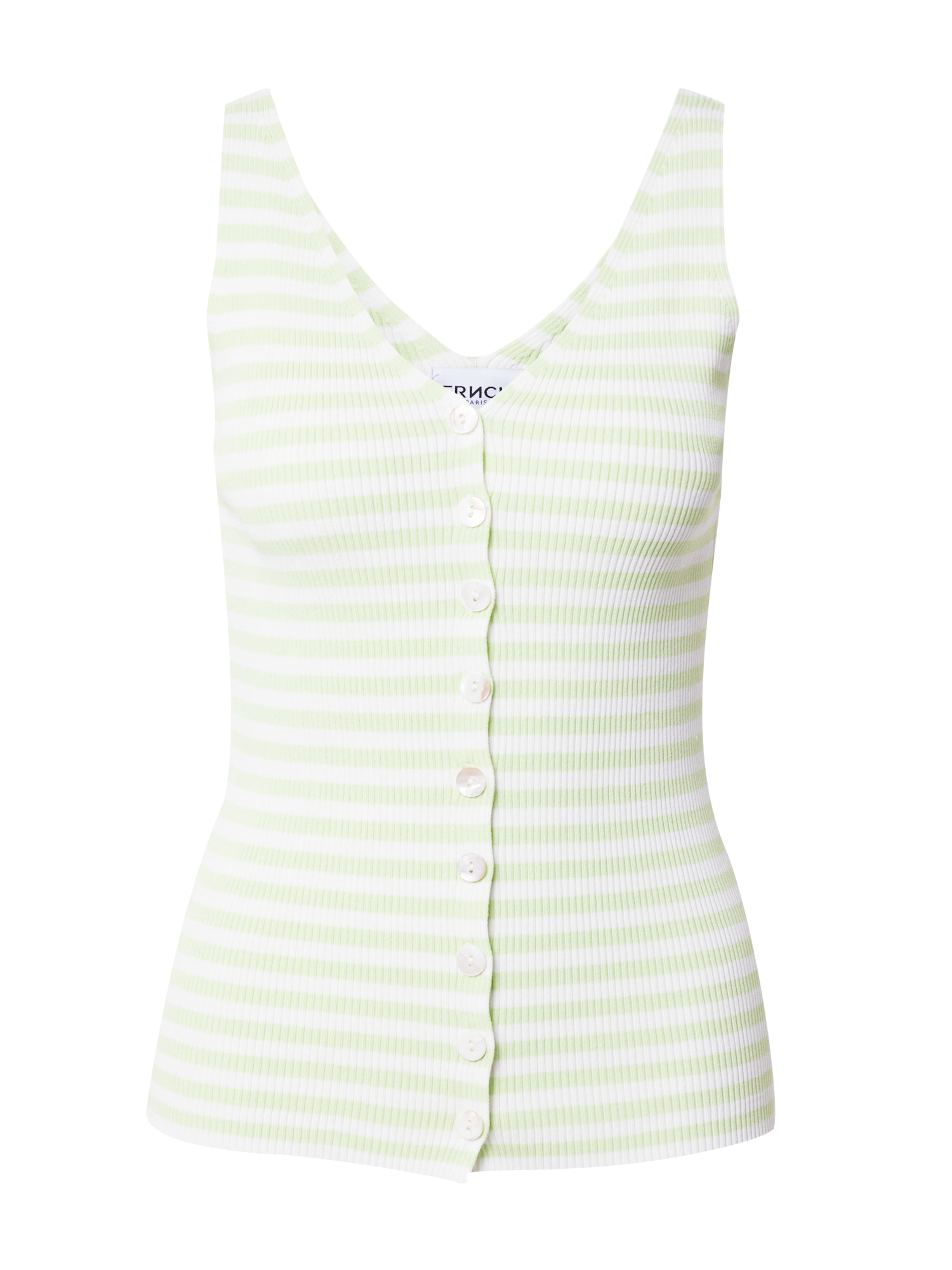 FRNCH PARIS Kootud topp 'NAYE', värv roheline: eest vaates