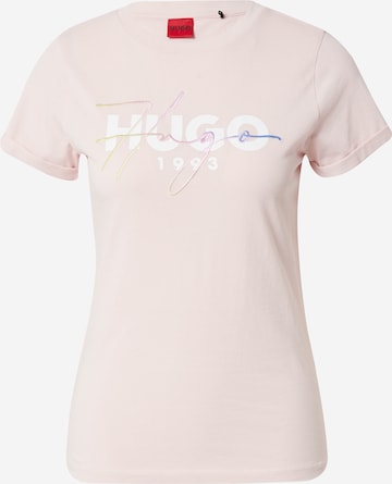 T-shirt HUGO Red en rose : devant