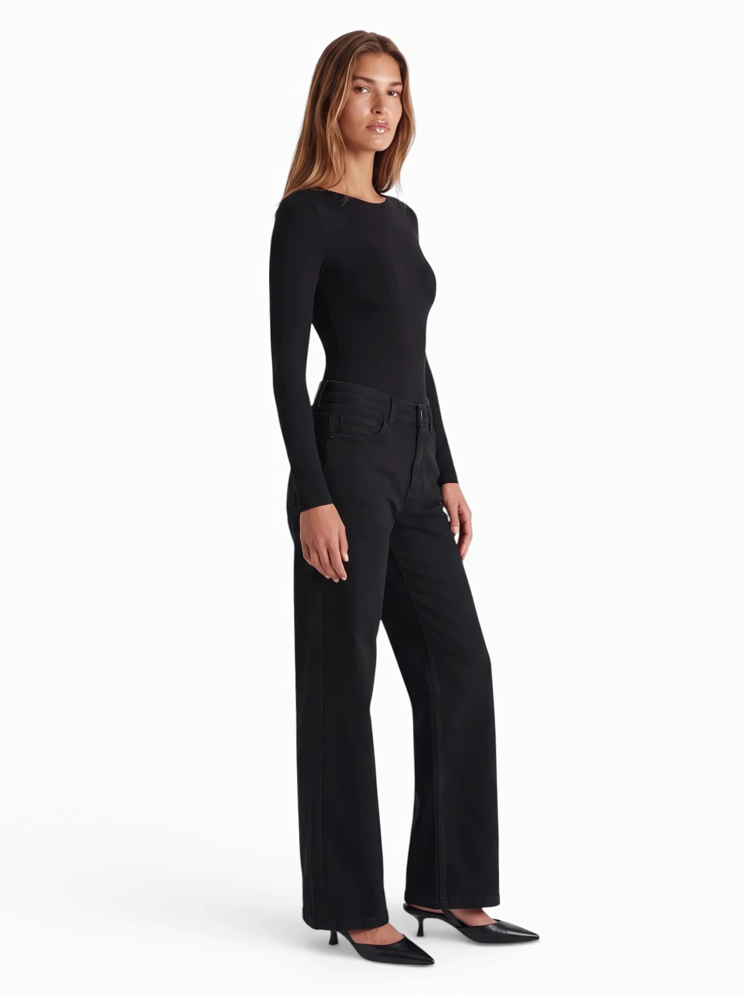 MOS MOSH Wide Leg Jeans 'MMDara Deluxe' i sort