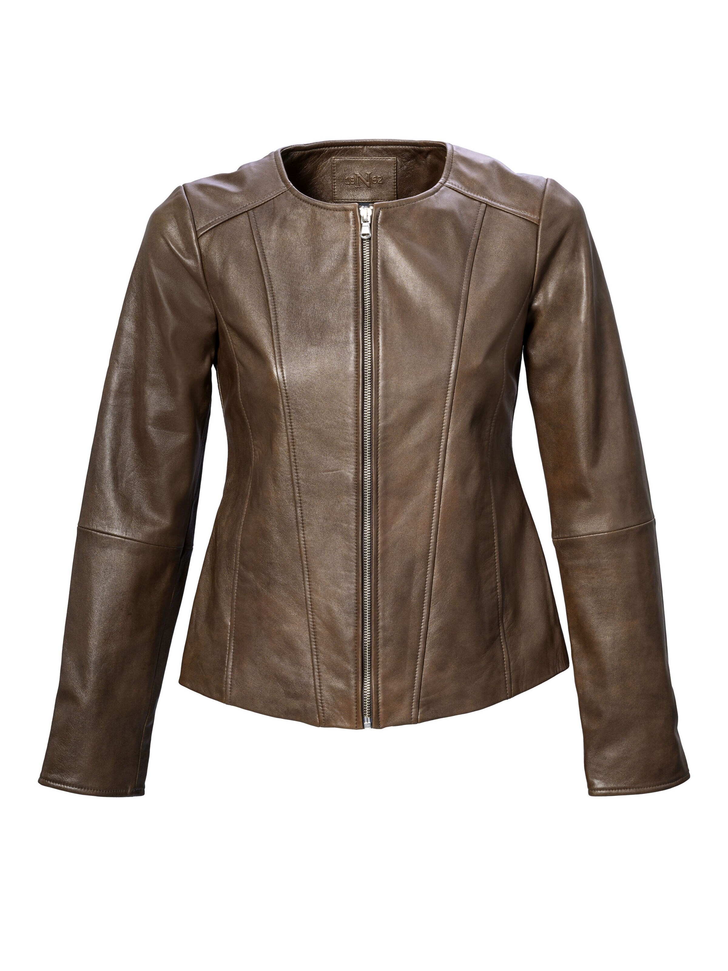 18N62 Lederjacke 'NEGivette' in Braun: Vorderseite