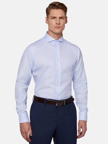 Coupe regular Chemise Boggi Milano en bleu : devant