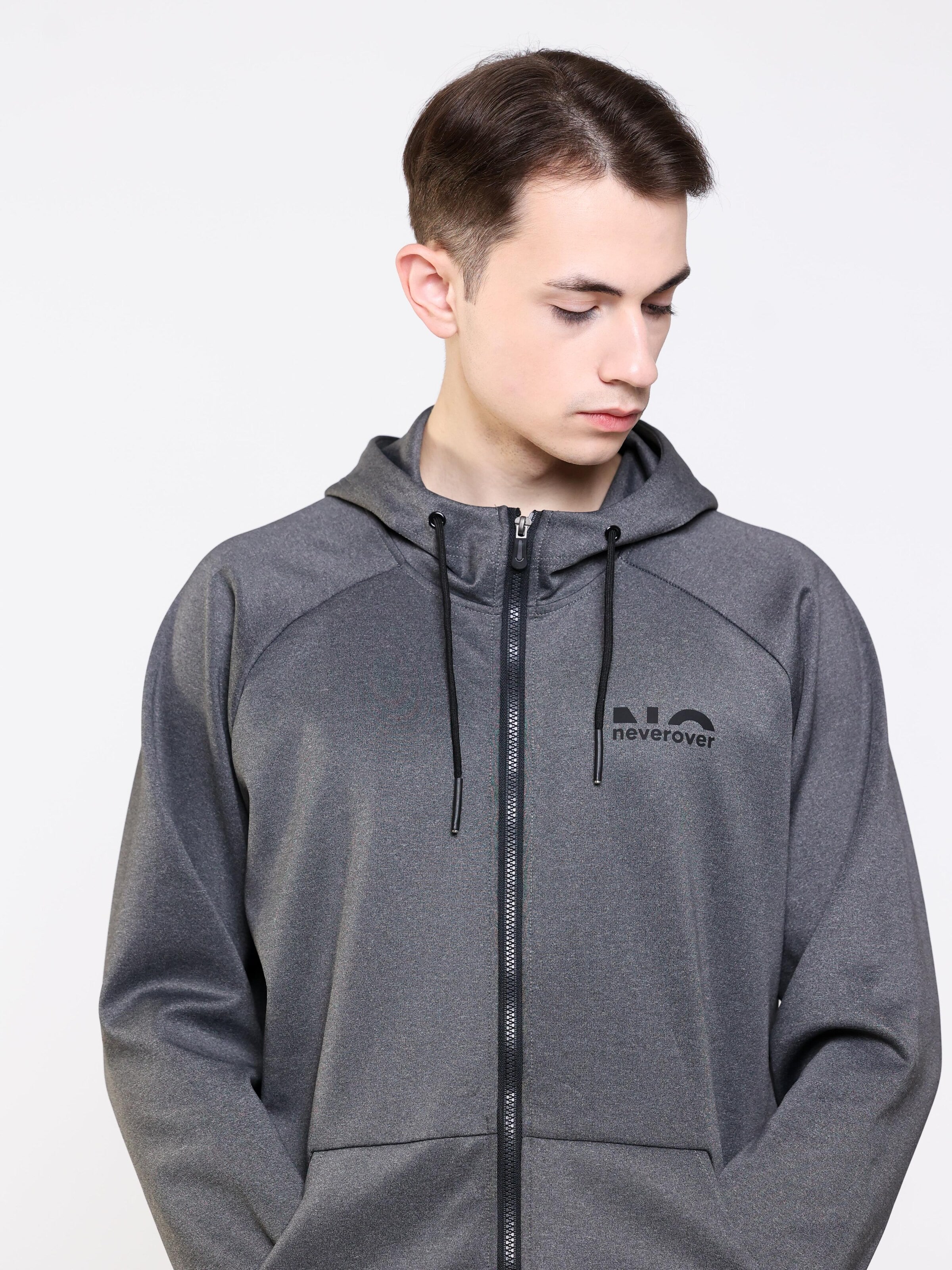 neverover Sportovní bunda 'Core Zipup Hoodie' – šedá