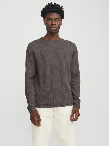 JACK & JONES Pulóver 'Blumiguel' - barna: elől