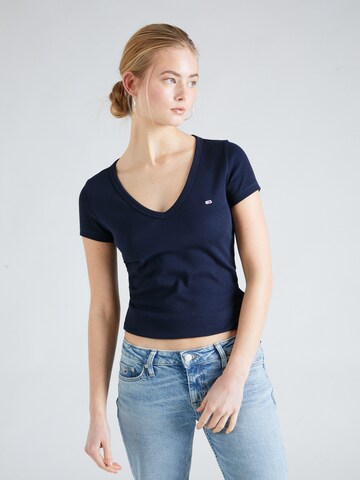 Tommy Jeans - Camisa 'ESSENTIAL' em azul: frente