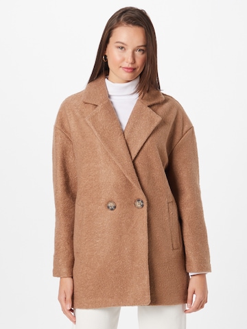 JDY Between-Seasons Coat 'VALDE' in Brown: front