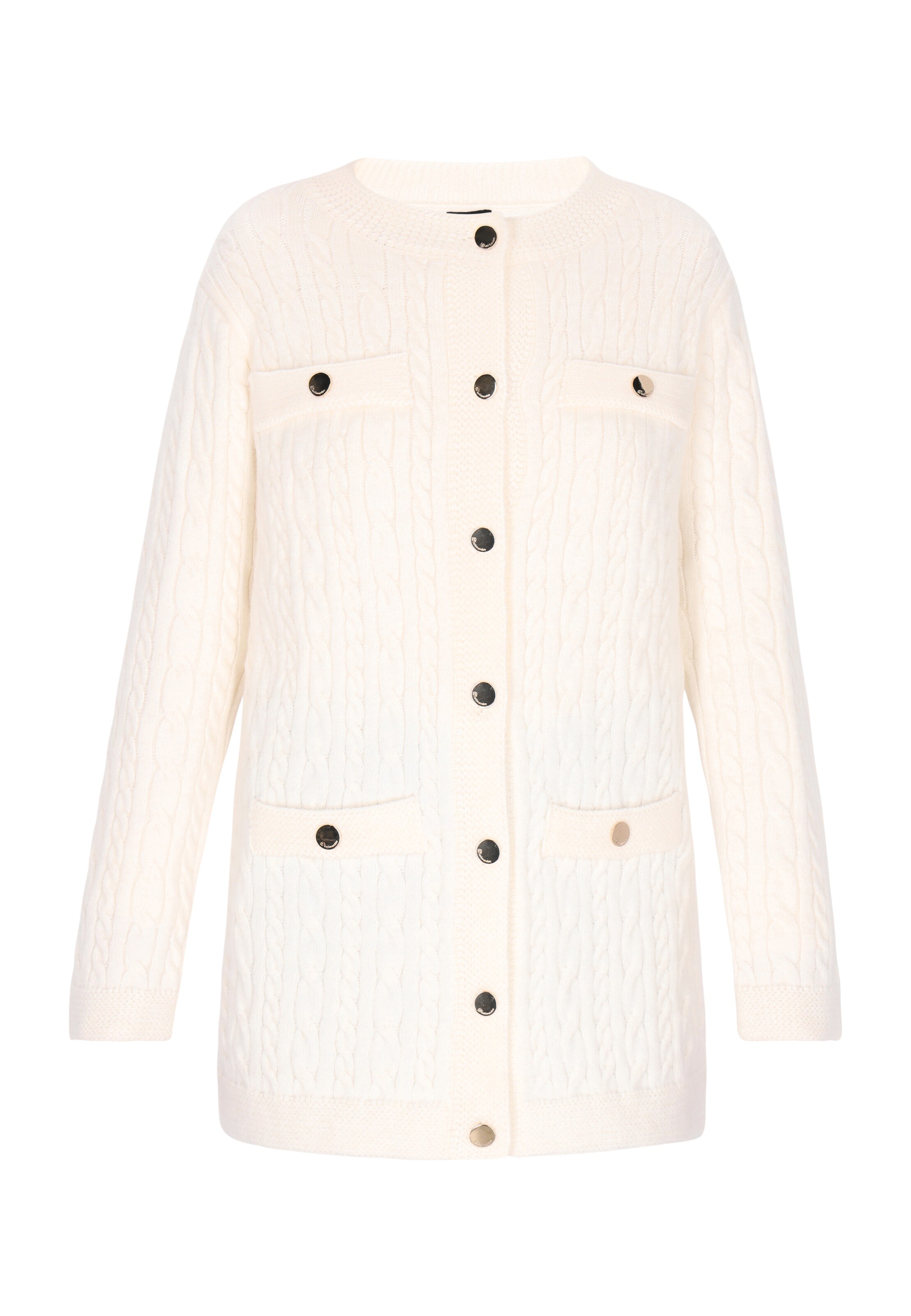 DreiMaster Klassik Knit cardigan in White: front