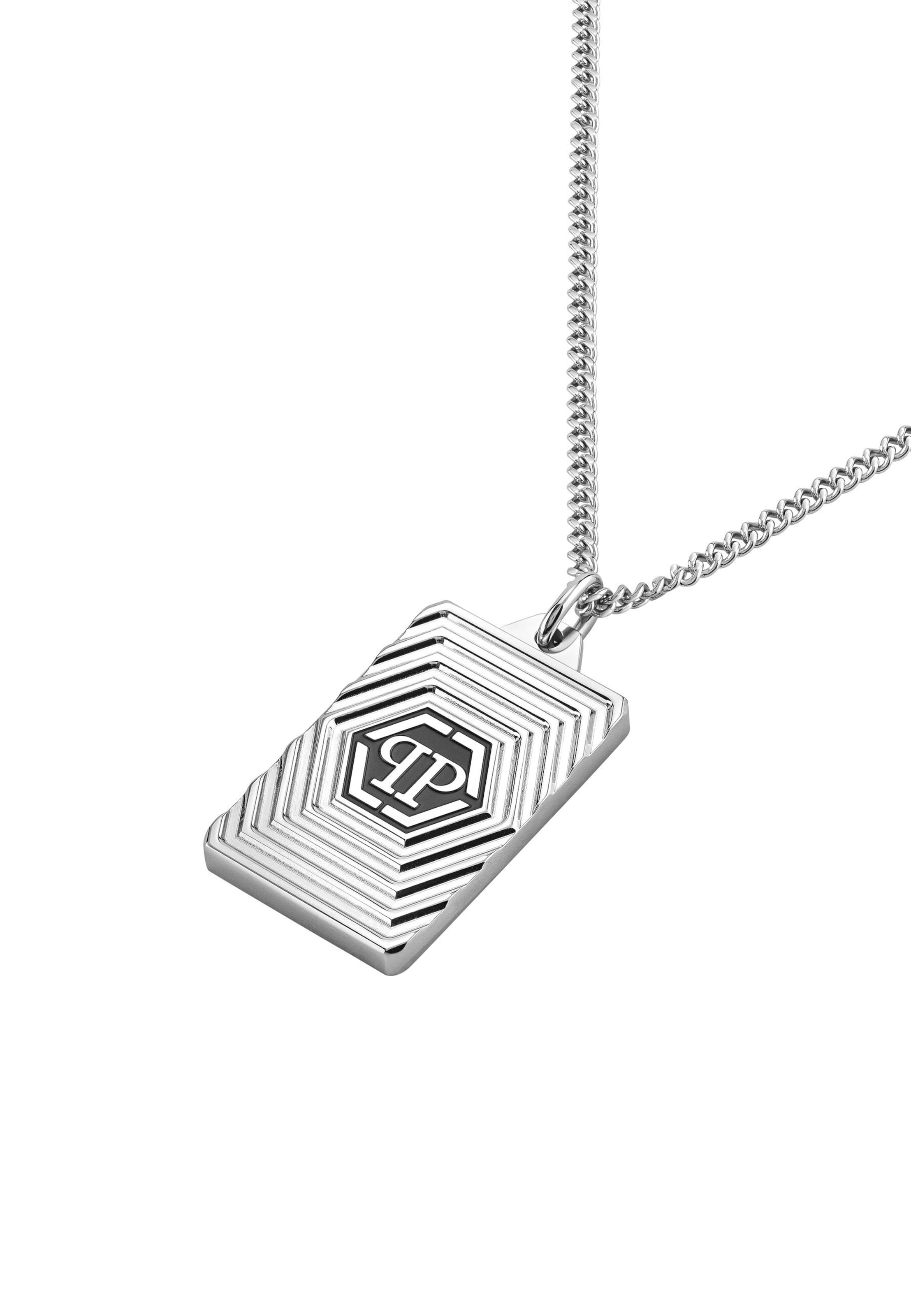 Philipp Plein Jewellery Ketting ' PLEIN TAG ' in Zilver