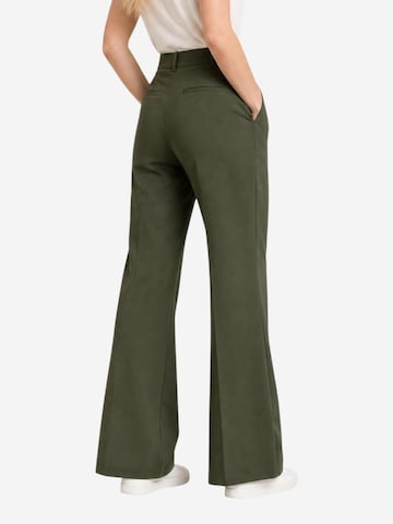 I AM Boot cut Trousers 'Pantaloni Bottoni 13669' in Green