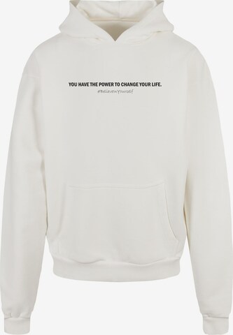 Sweat-shirt 'WD - Believe In Yourself' Merchcode en blanc : devant