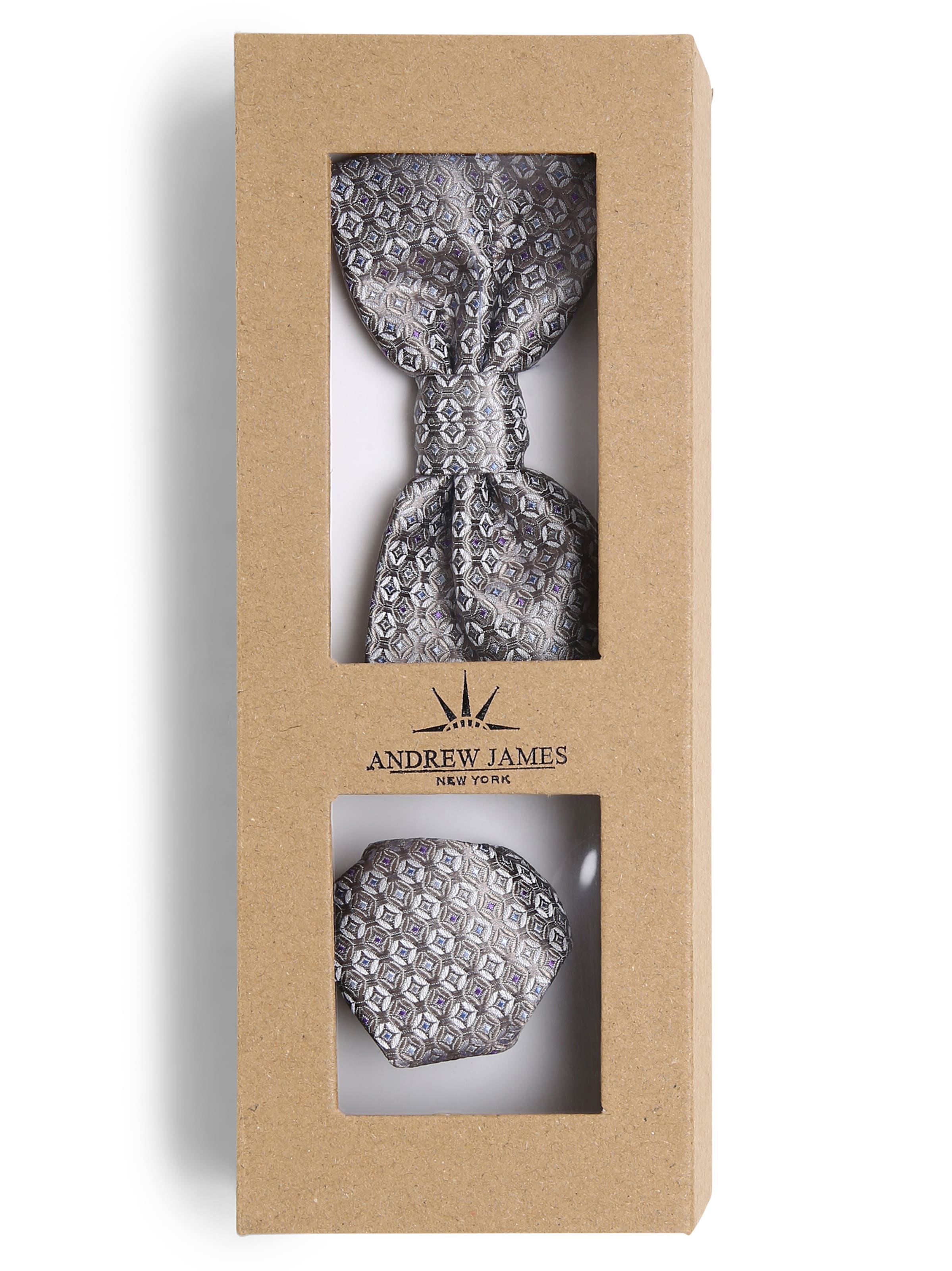 Andrew James Vlinderdasje 'New York' in Grijs: voorkant