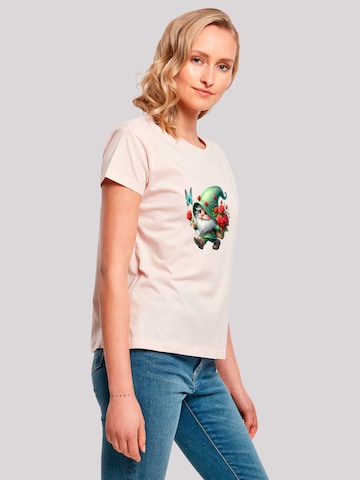 F4NT4STIC T-Shirt 'Gnom Frühling Blumen Schmetterling' in Pink