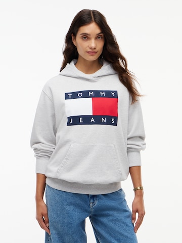 Tommy Jeans Суичър в сиво: отпред