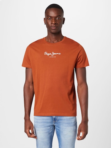 Pepe Jeans T-shirt 'EDWARD' i brun: framsida