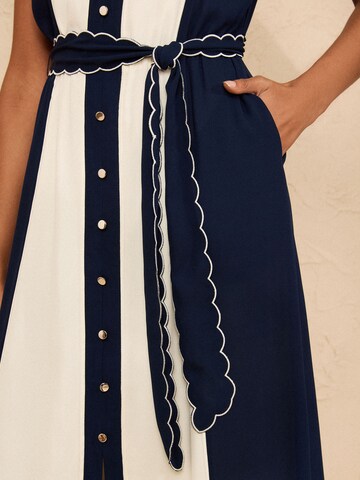 love & roses - Vestido camisero en azul