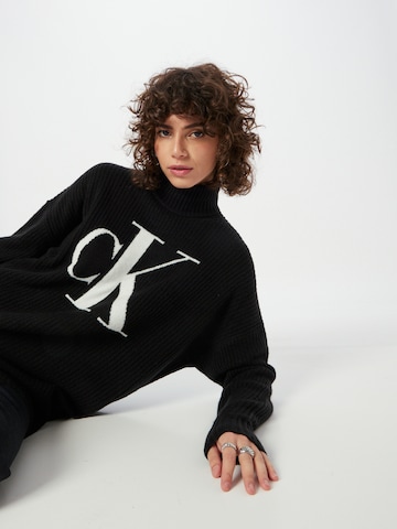 Pull-over oversize Calvin Klein Jeans en noir