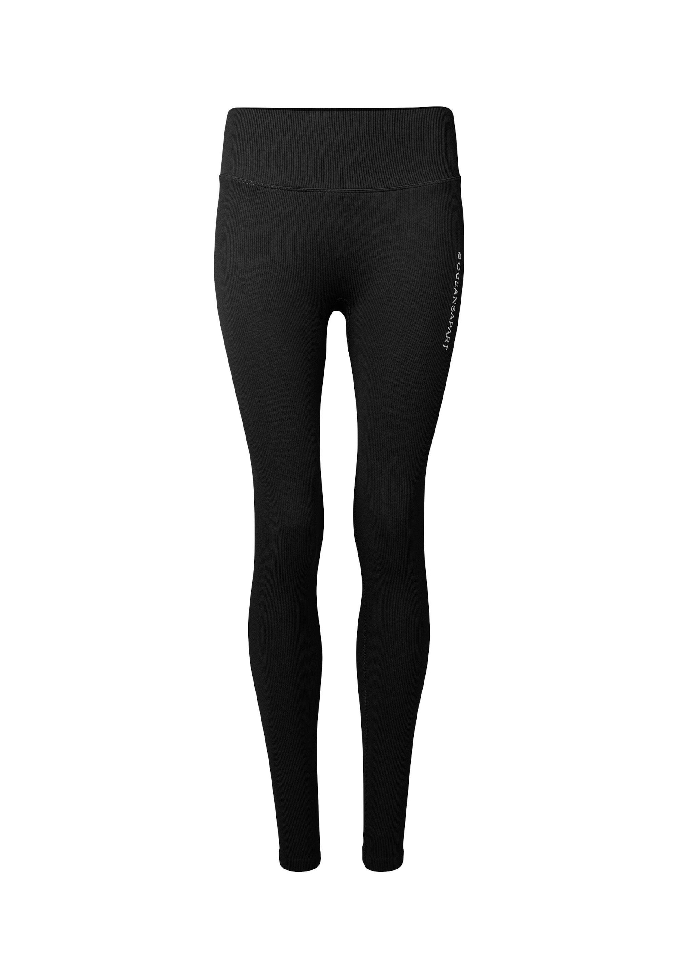 OCEANSAPART Skinny Workout Pants 'Brandy' in Black: front
