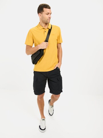 CAMEL ACTIVE Kurzarm Poloshirt aus reiner Baumwolle in Gelb