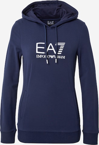 Sweat-shirt EA7 Emporio Armani en bleu : devant