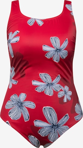 Ulla Popken Swimsuit in Red: front