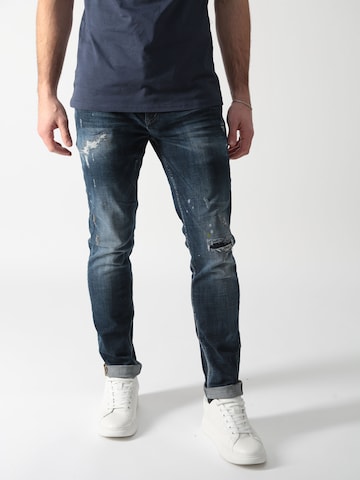 Coupe slim Jean 'Mario' Miracle of Denim en bleu : devant