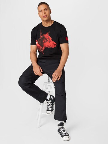 HUGO T-Shirt 'Dedigree' in Schwarz