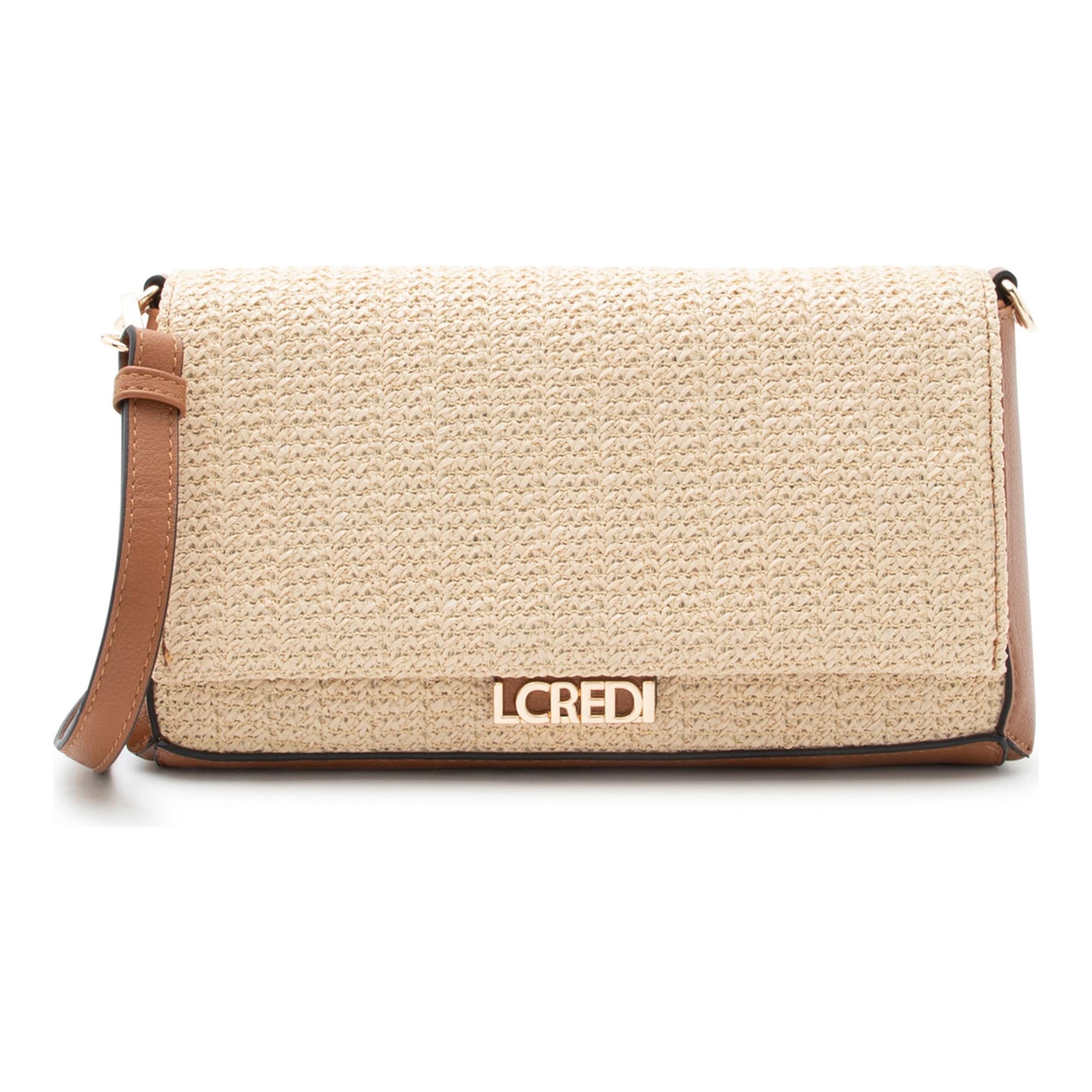 Borsa a tracolla 'Rosalie' di L.CREDI in beige: frontale