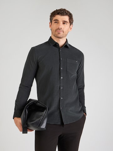 No Excess Regular fit Overhemd in Grijs: voorkant