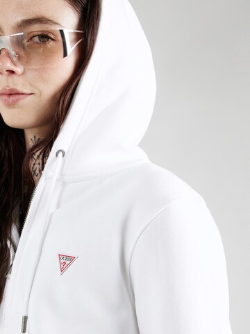 GUESS JEANS Zip-Up Hoodie in White