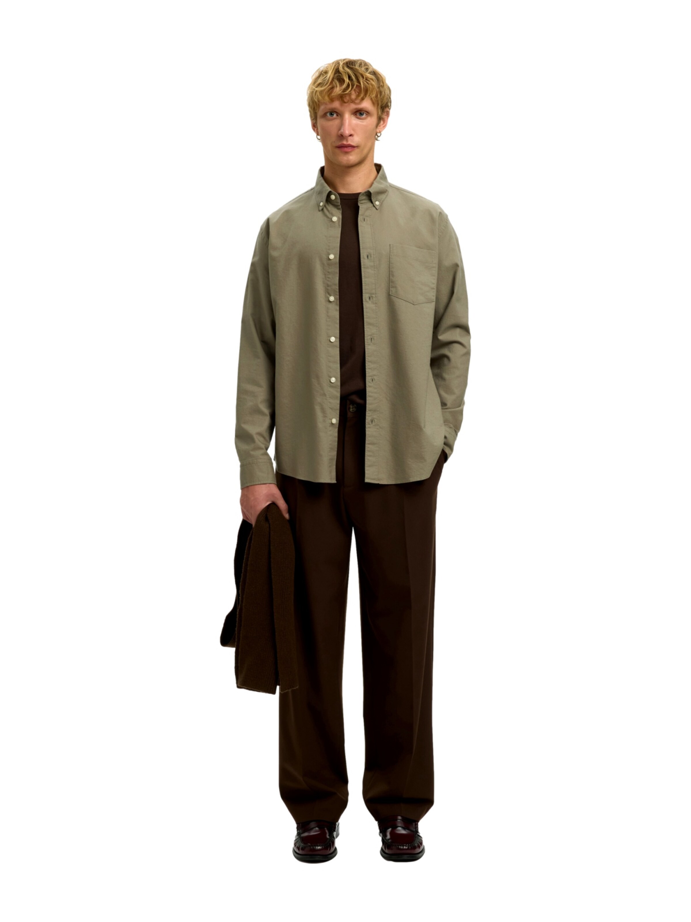 T-Shirt 'Rick' SELECTED HOMME en vert