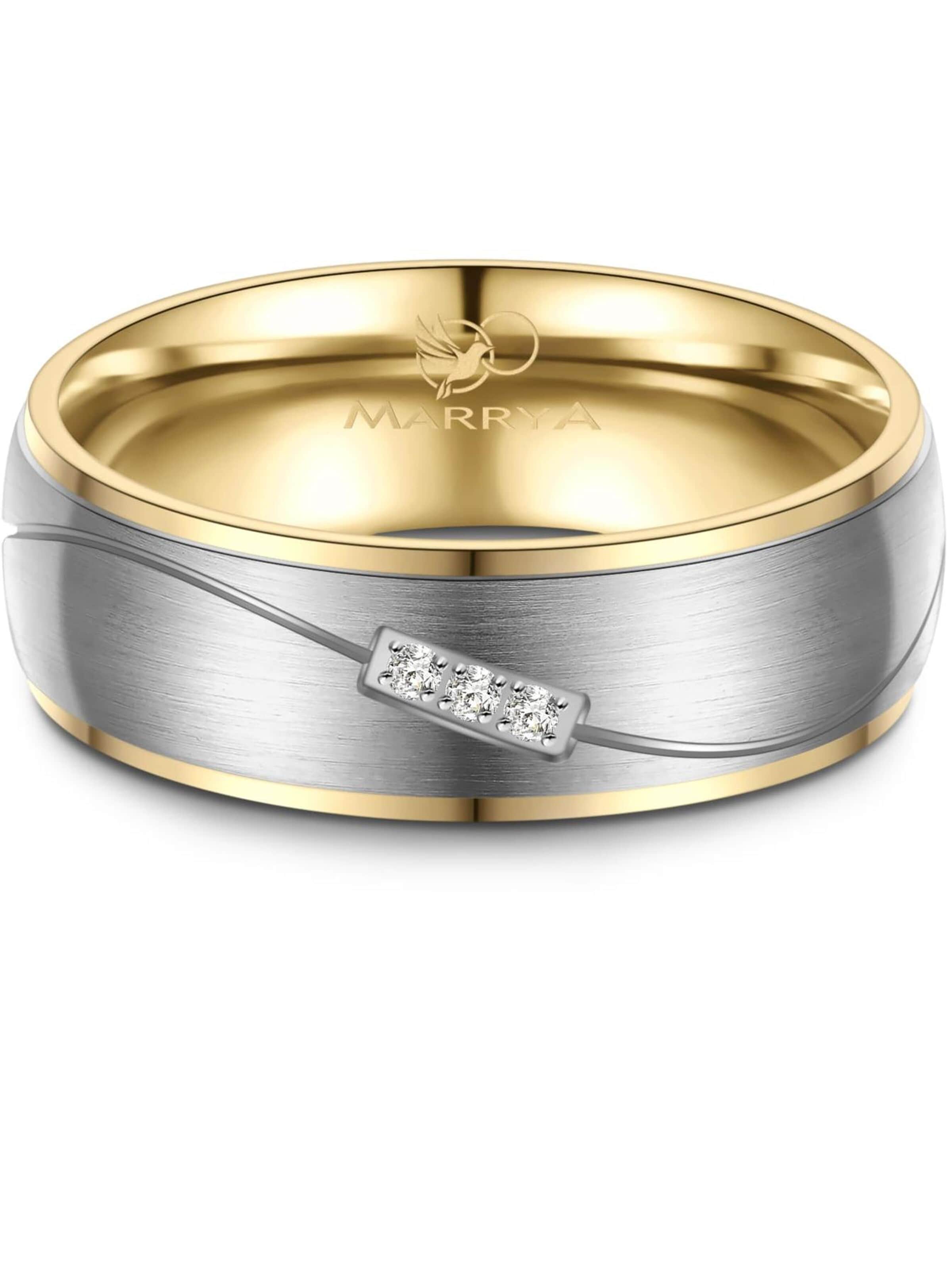 MARRYA Ring 'MARRYA TI-05 Ehering aus Titan' in Grey