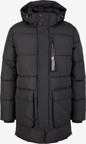 TOM TAILOR Winter Jacket in Black: front