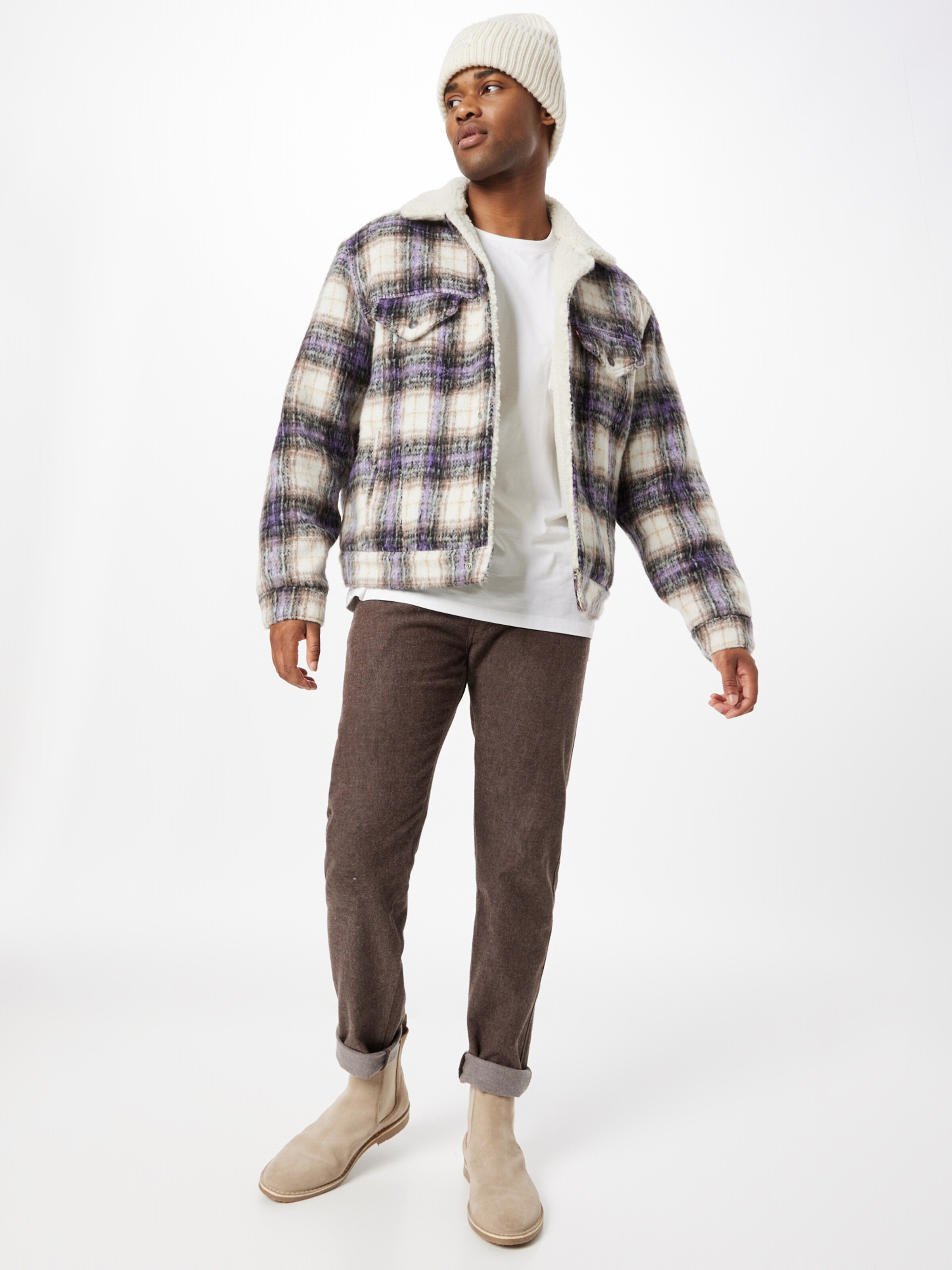 Coupe regular Veste mi saison Vintage Fit Sherpa Trucker LEVI S en Ecru ABOUT YOU