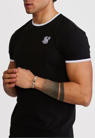 SikSilk Koszulka 'Ringer' w kolorze czarny