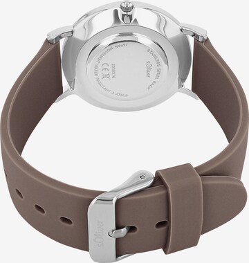 s.Oliver Analog Watch in Brown
