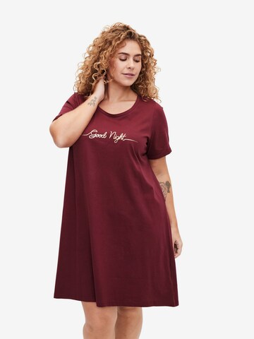 Zizzi Nightgown 'MALLY' in Red: front