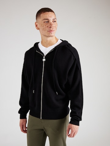 MOUTY Knit cardigan 'STONE' in Black: front