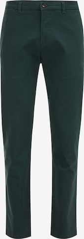 Coupe slim Pantalon chino WE Fashion en vert : devant