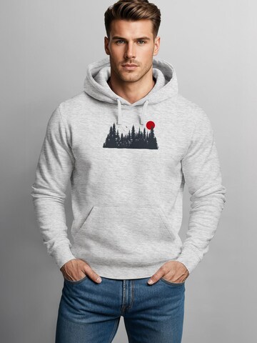 Neverless Sweatshirt 'Waldkette' in Grey: front