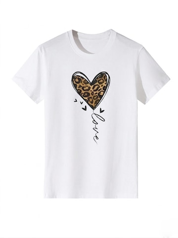 T-shirt 'Women's Short Sleeve Shirt Summer Tops' LapaPlus en blanc