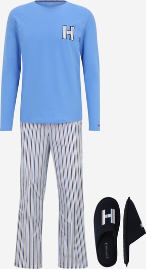 TOMMY HILFIGER Pyjamas lång i ljusblå / grå / svart / vit, Produktvy