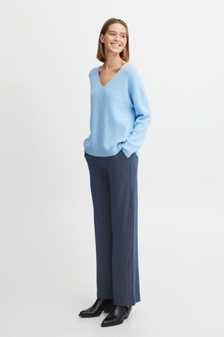b.young Wide leg Bandplooibroek 'Rizetta' in Blauw