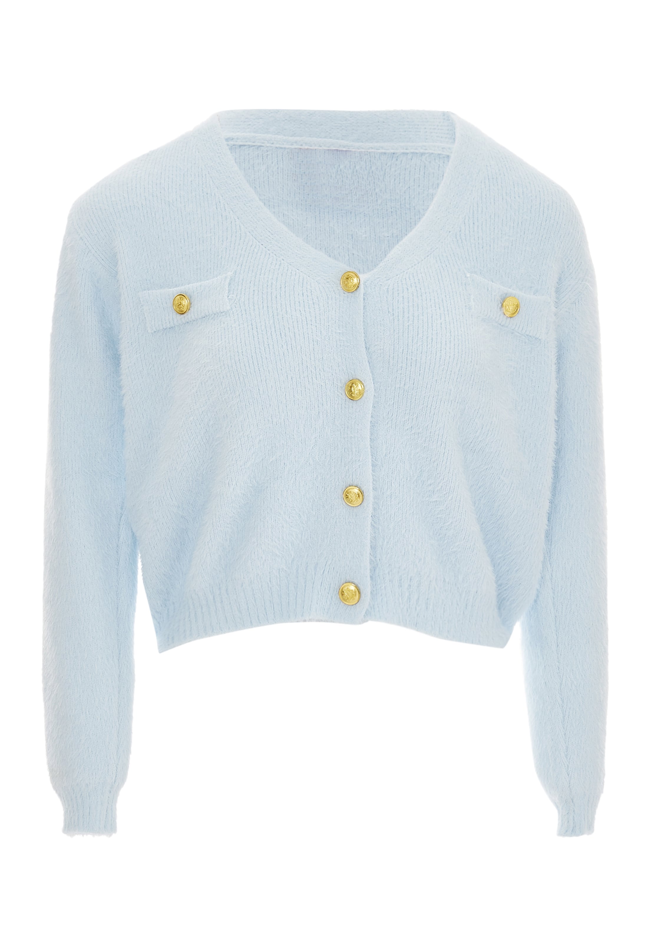 swirly Kardigan – modrá: přední strana