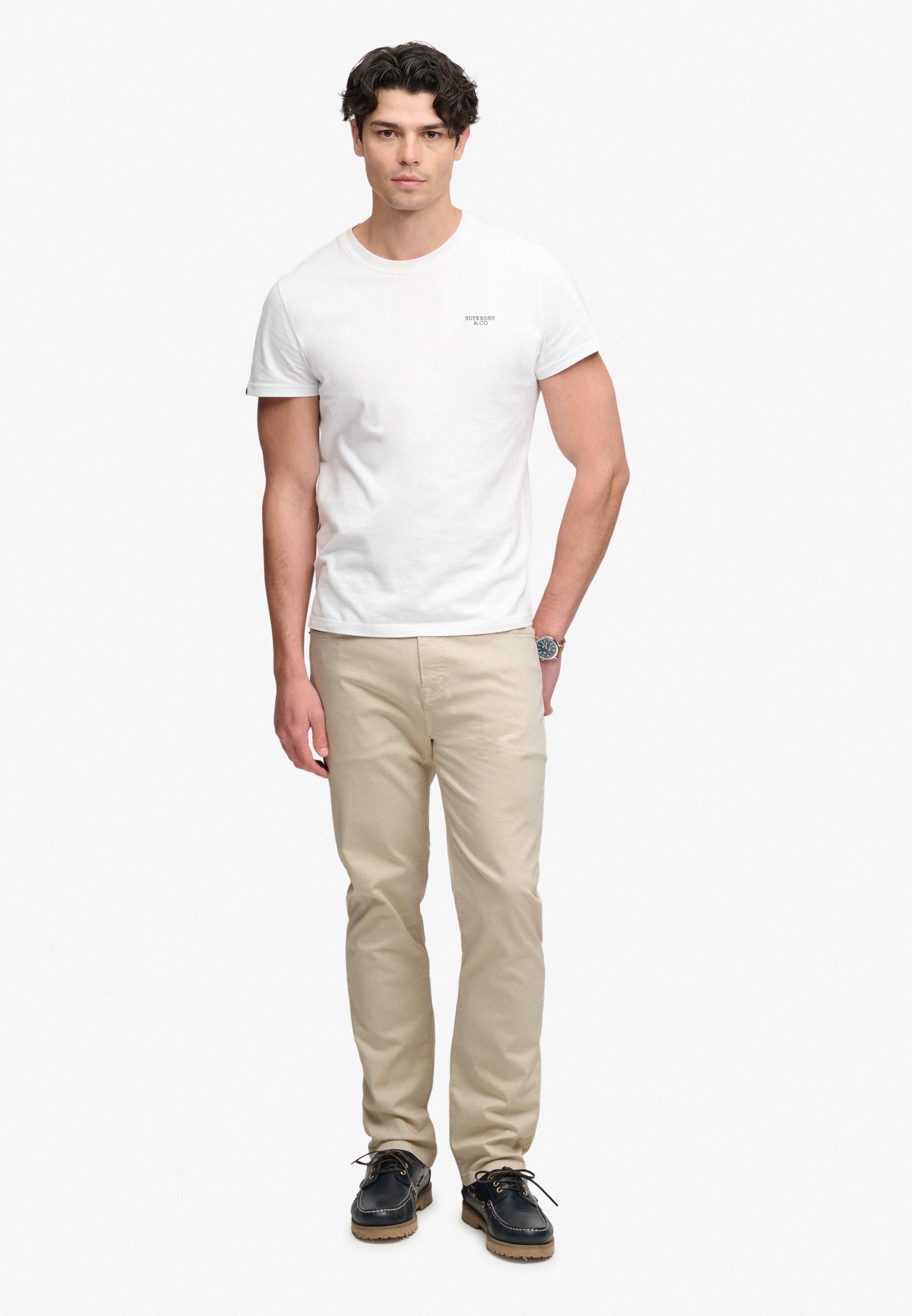 Coupe slim Pantalon Superdry & Co en marron