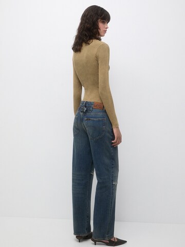 Wide Leg Jean Pull&Bear en bleu