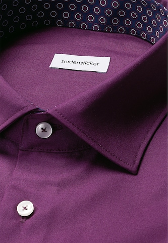 SEIDENSTICKER Regular fit Zakelijk overhemd 'Schwarze Rose' in Lila