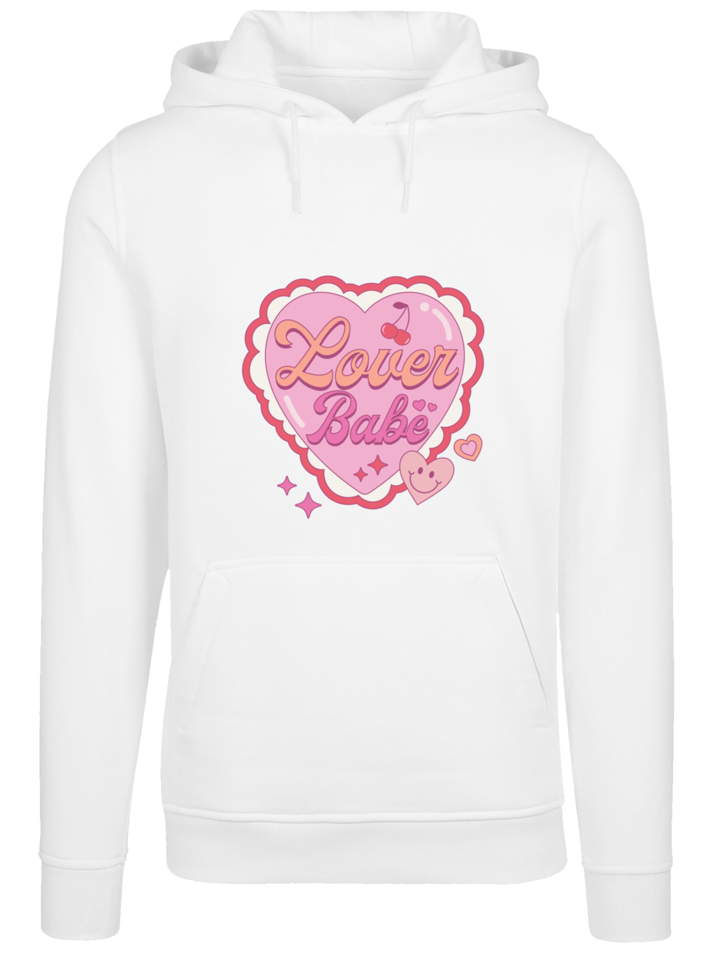 F4NT4STIC Sweatshirt 'Lover Babe Valentinstag' in Weiß: Vorderseite