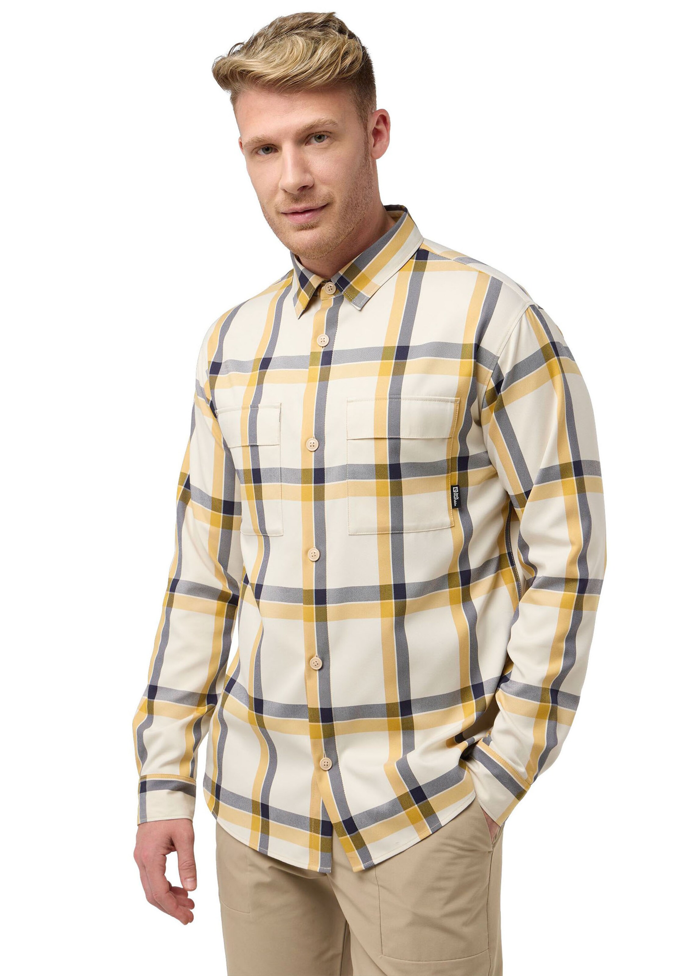 JACK WOLFSKIN Regular fit Button Up Shirt in Beige: front